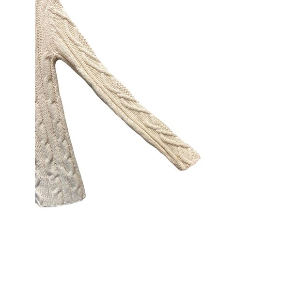 Eddie Bauer Y2K Cableknit Chunky Sweater Cream Size S Counteyside Chic Preppy - Picture 12 of 15